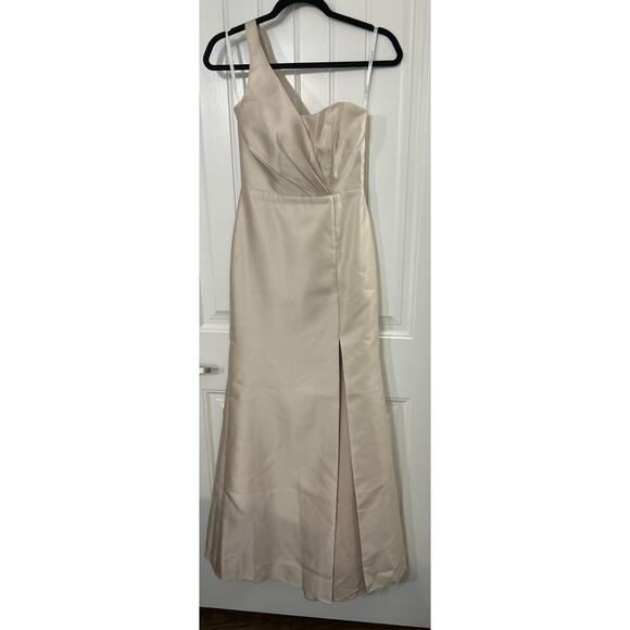 Alfred Sung Champagne One Shoulder Prom Dress - Size 0, EUC - Picture 3 of 7